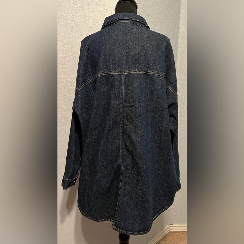 The Drop Women’s Shacket Pilar Long Denim Shirt Jacket XXL NWT - Picture 6 of 7